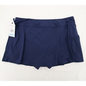 Beach House Swim Skirt Skort Navy Blue Pull On Zip Pocket Swimsuit Size 20W NWT